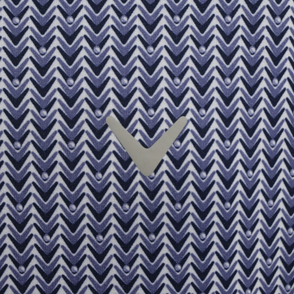 Callaway Polo Shirt Mens Large Blue Geometric Print Performance Short Sleeve - Picture 4 of 11